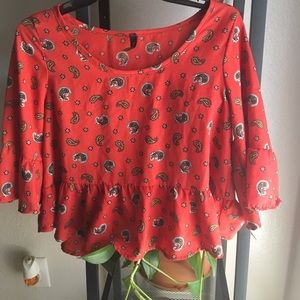 Red Paisley Blouse